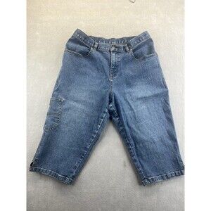 Riveted By Lee Jeans Womens 12 M Capri Denim Pants Ladies Medium Wash VF Cargo
